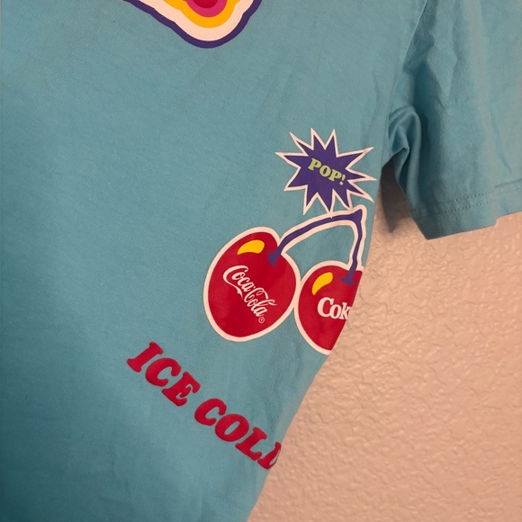 Coca Cola x STAPLE Blue 80s theme Short sleeve shirt large RARE - Picture 7 of 7